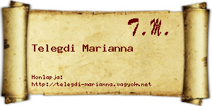 Telegdi Marianna névjegykártya